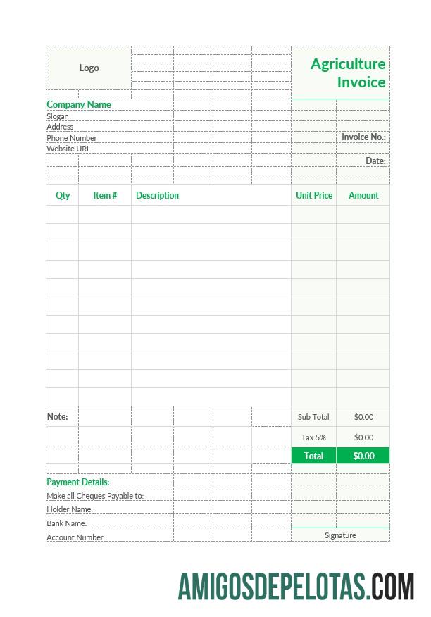 Fatura Agrícola exemplo